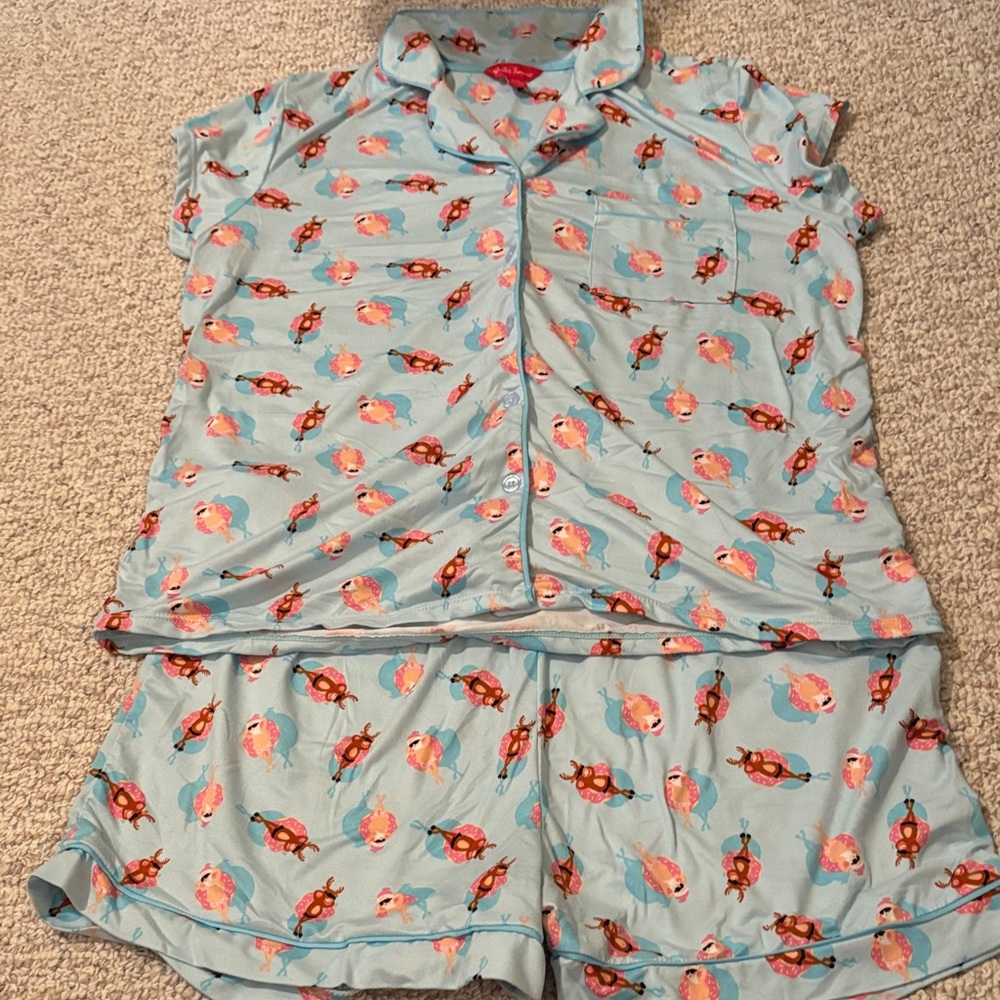 Women’s Blue Christmas Pajama Set